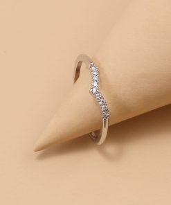 Minimalist Curved Pavé Ring