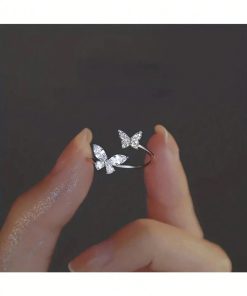 Delicate Butterfly Adjustable Ring