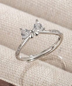 Romantic Bow Knot Crystal Ring